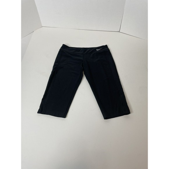 Nike Dri-Fit Leggings Youth Girls Small, Black, Logo, Compression - Picture 1 of 10